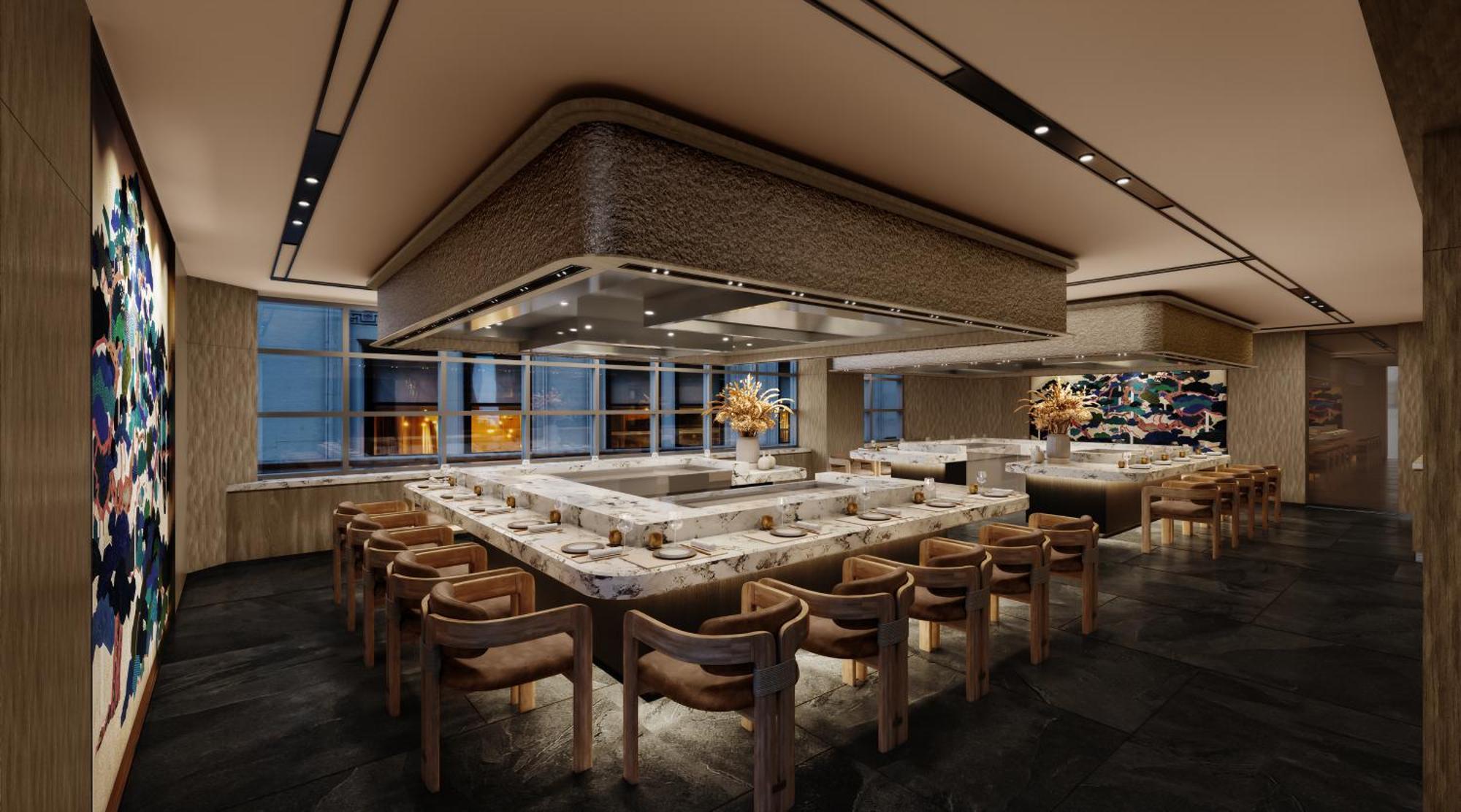 Jw Marriott Auckland Otel Dış mekan fotoğraf Rendering of the restaurant