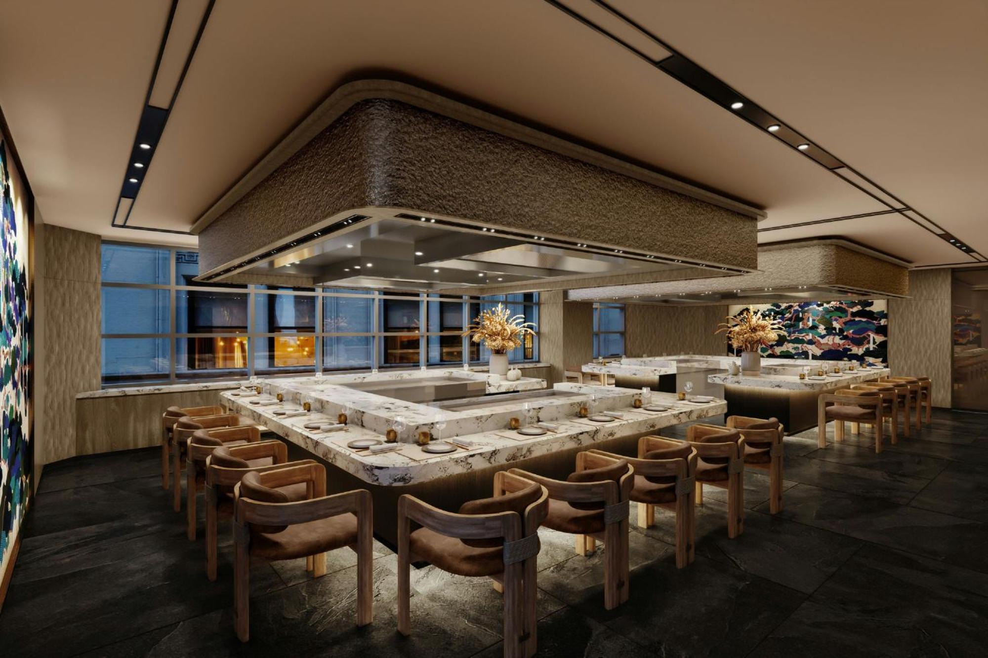 Jw Marriott Auckland Otel Dış mekan fotoğraf Rendering of the restaurant