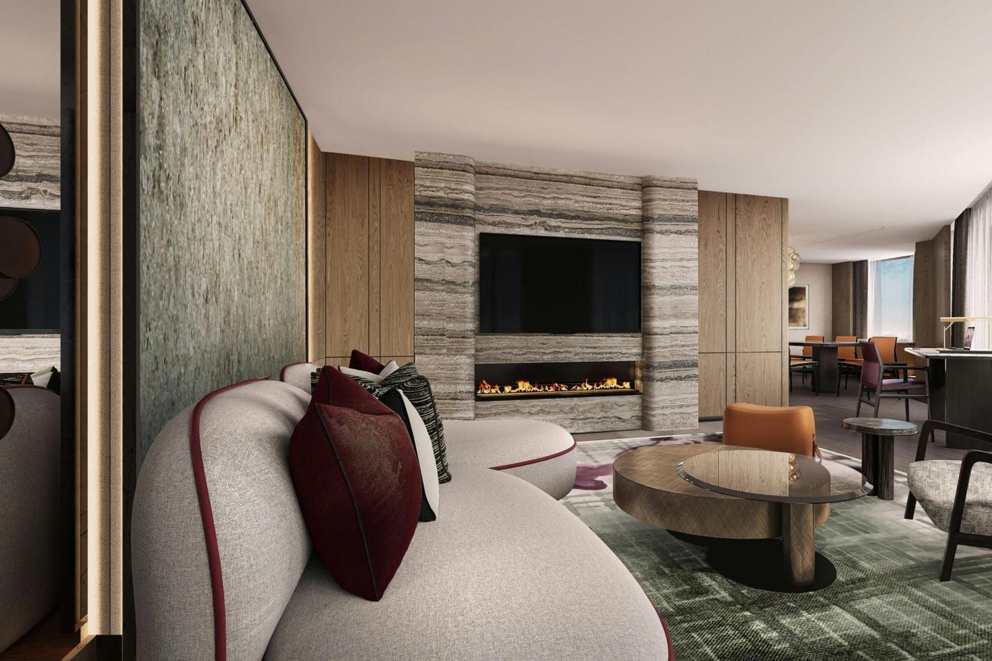 Jw Marriott Auckland Otel Dış mekan fotoğraf The living room of a three-bedroom apartment